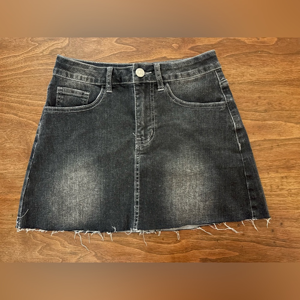 Amazon Black Denim Mini Skirt